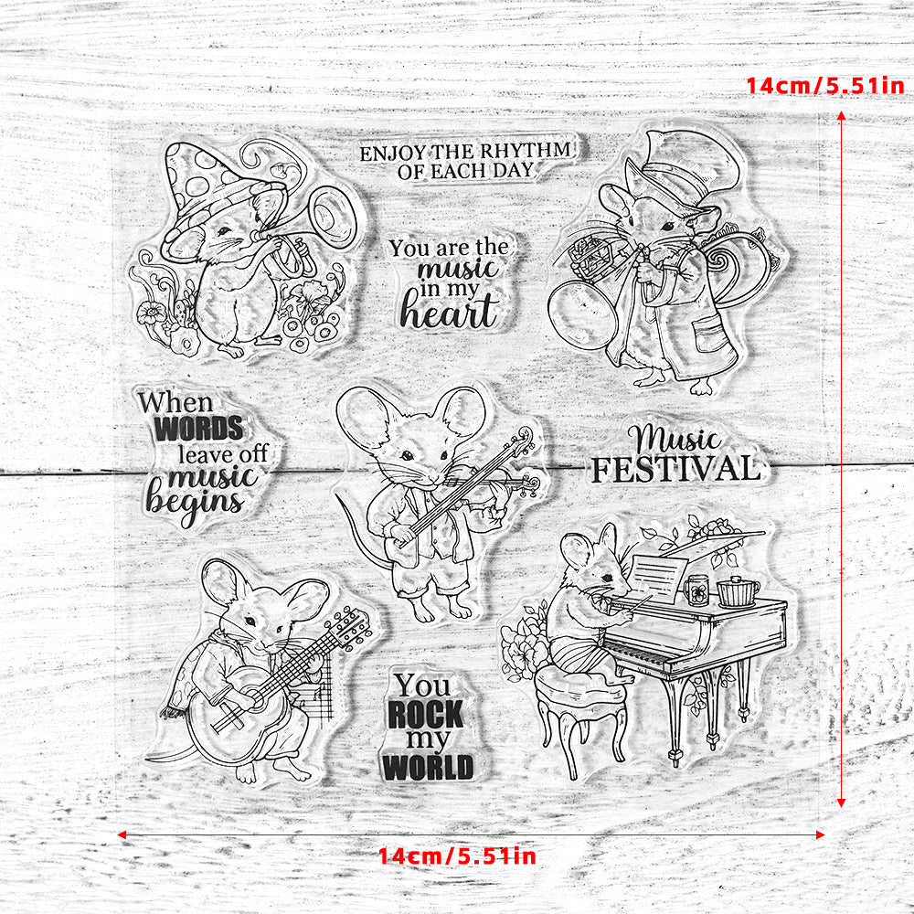 Mice Playing Musical Instruments Dies & Stamps Set