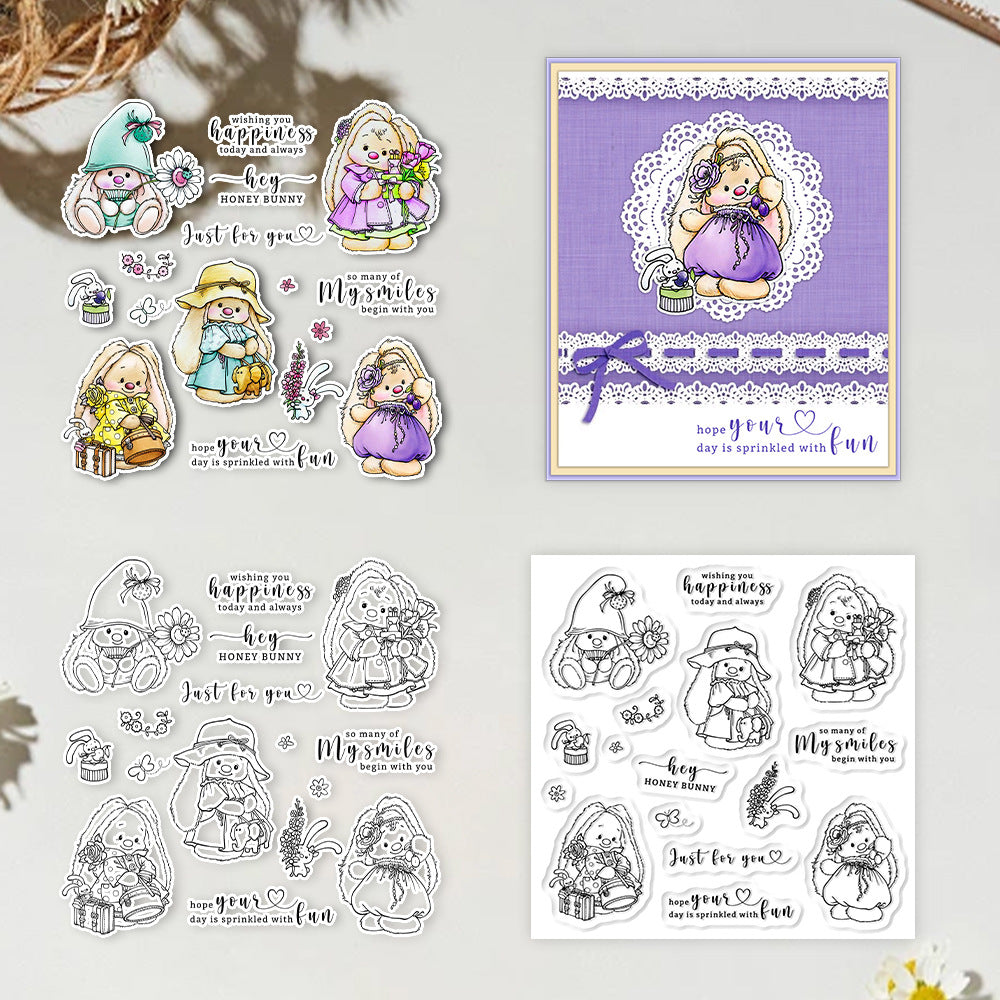 Cute Bunny Rabbits Clear Stamps