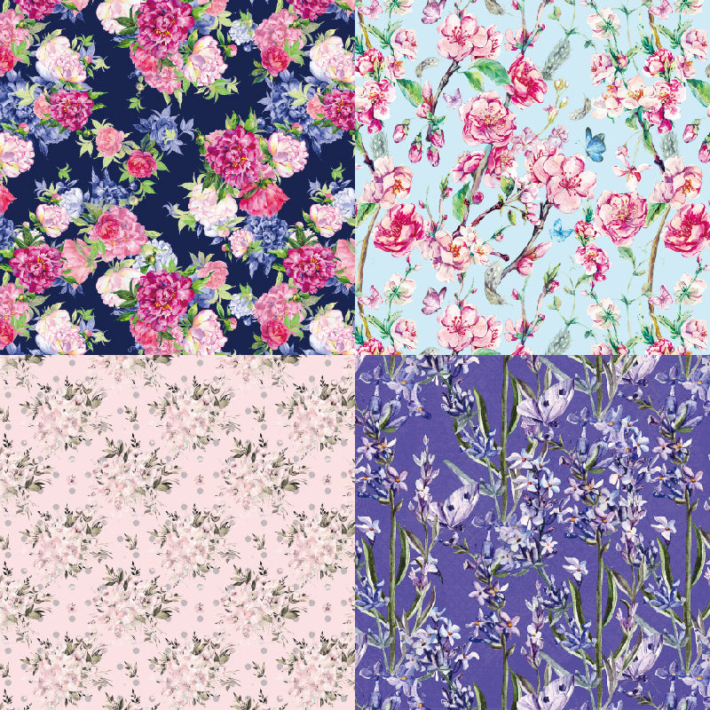 24PCS 6" Flower Wallpaper Theme Scrapbook Paper & Cardstock