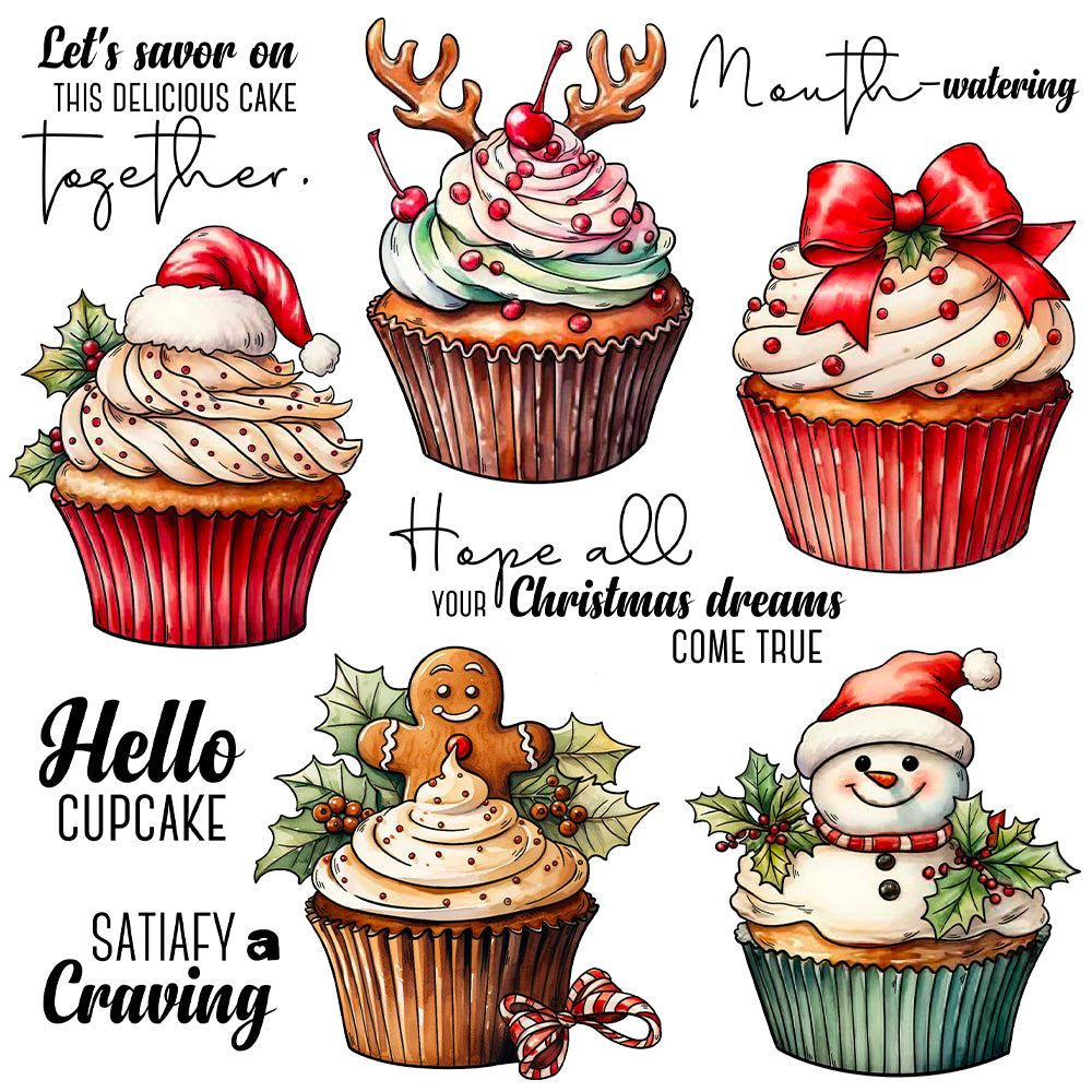 Christmas Cupcakes Dies & Stamps Set