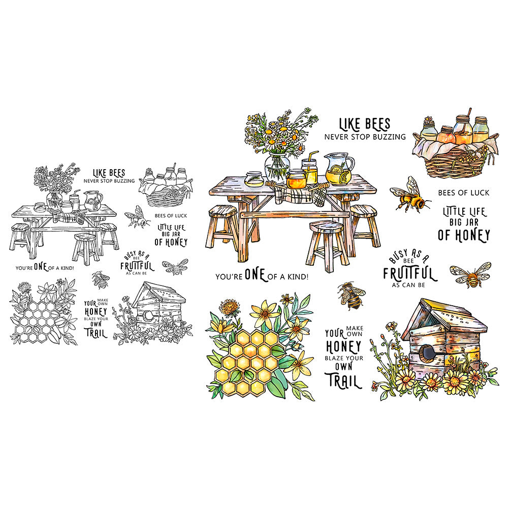 Bee Dining Table Clear Stamps