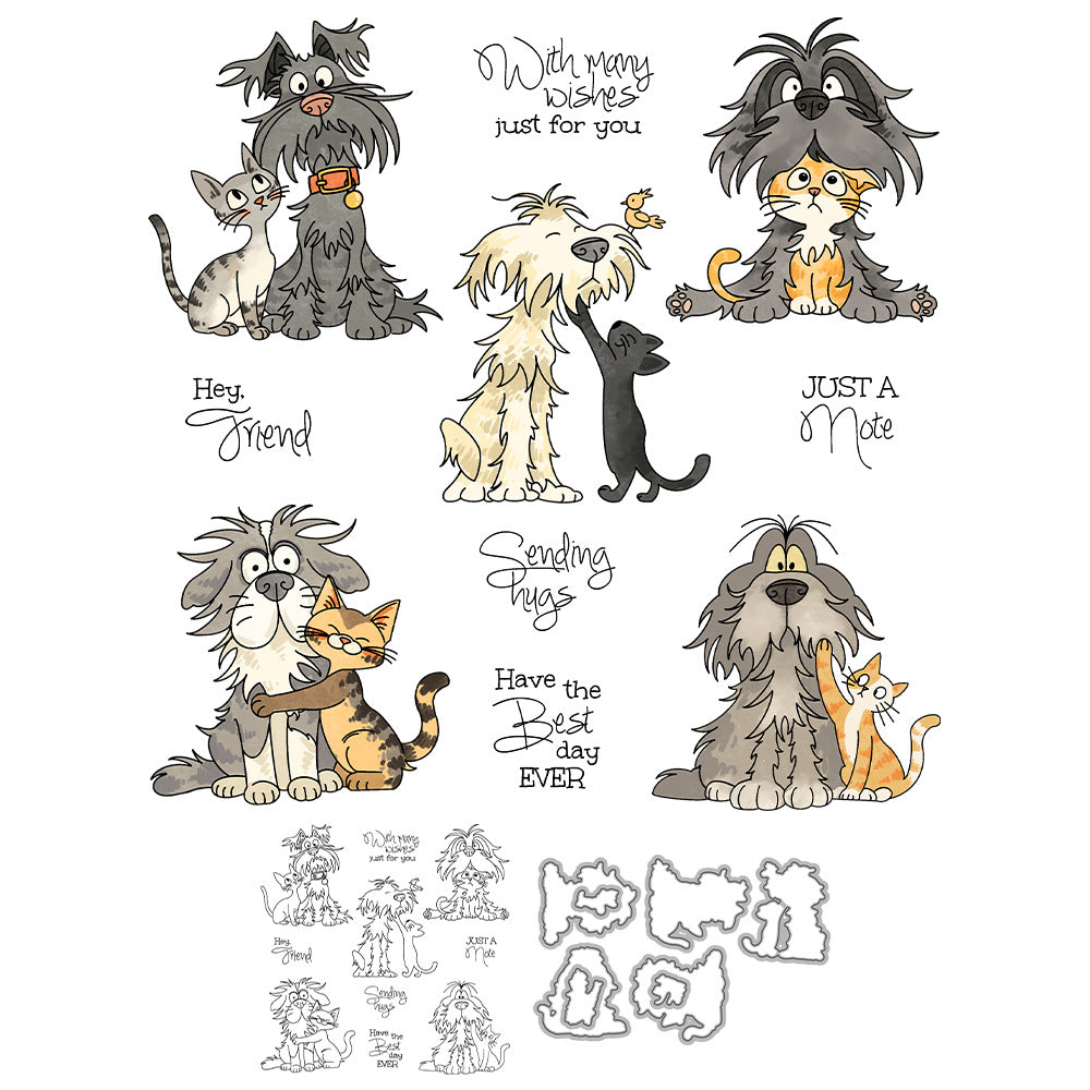 Puppy and Kitten Dies & Stamps Set