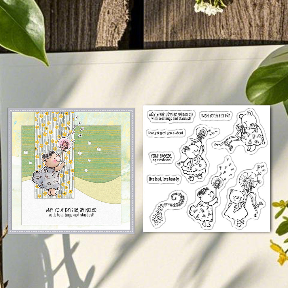 Dandelion Bear Clear Stamps