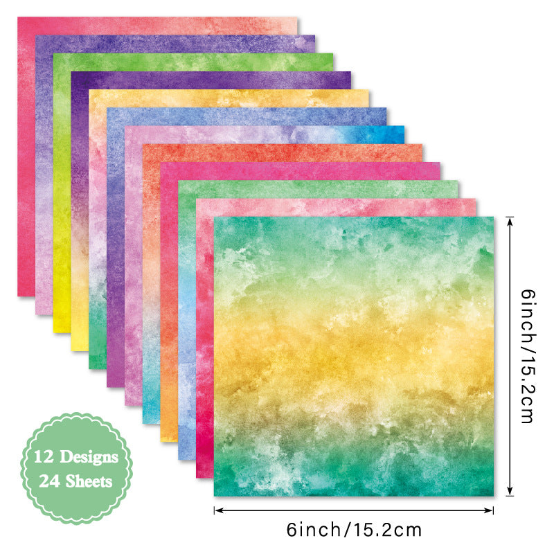 24PCS 6" Bright Scrapbook Paper & Cardstock