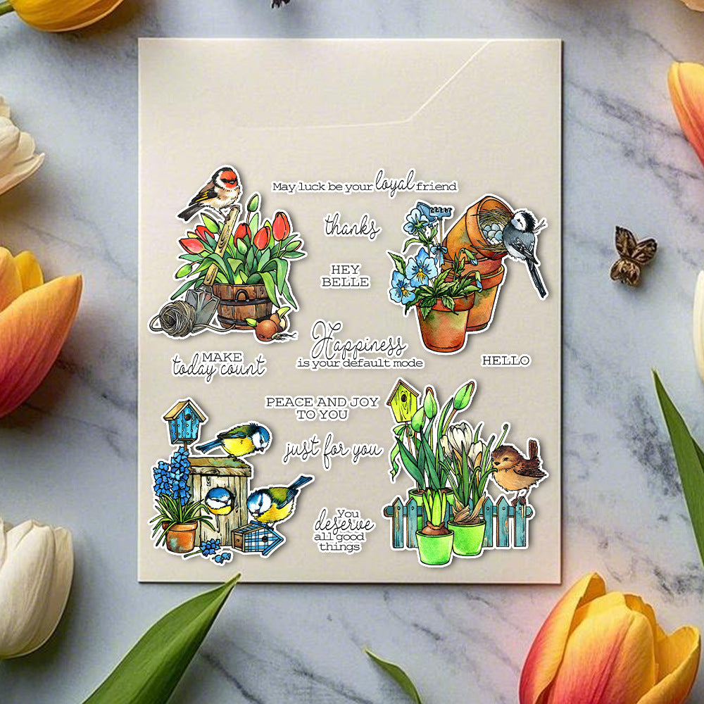 Flowers and Birds Dies & Stamps Set