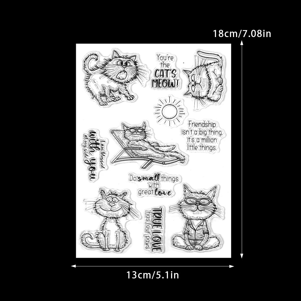 Interesting Holiday Life of Pet Cats Dies & Stamps Set