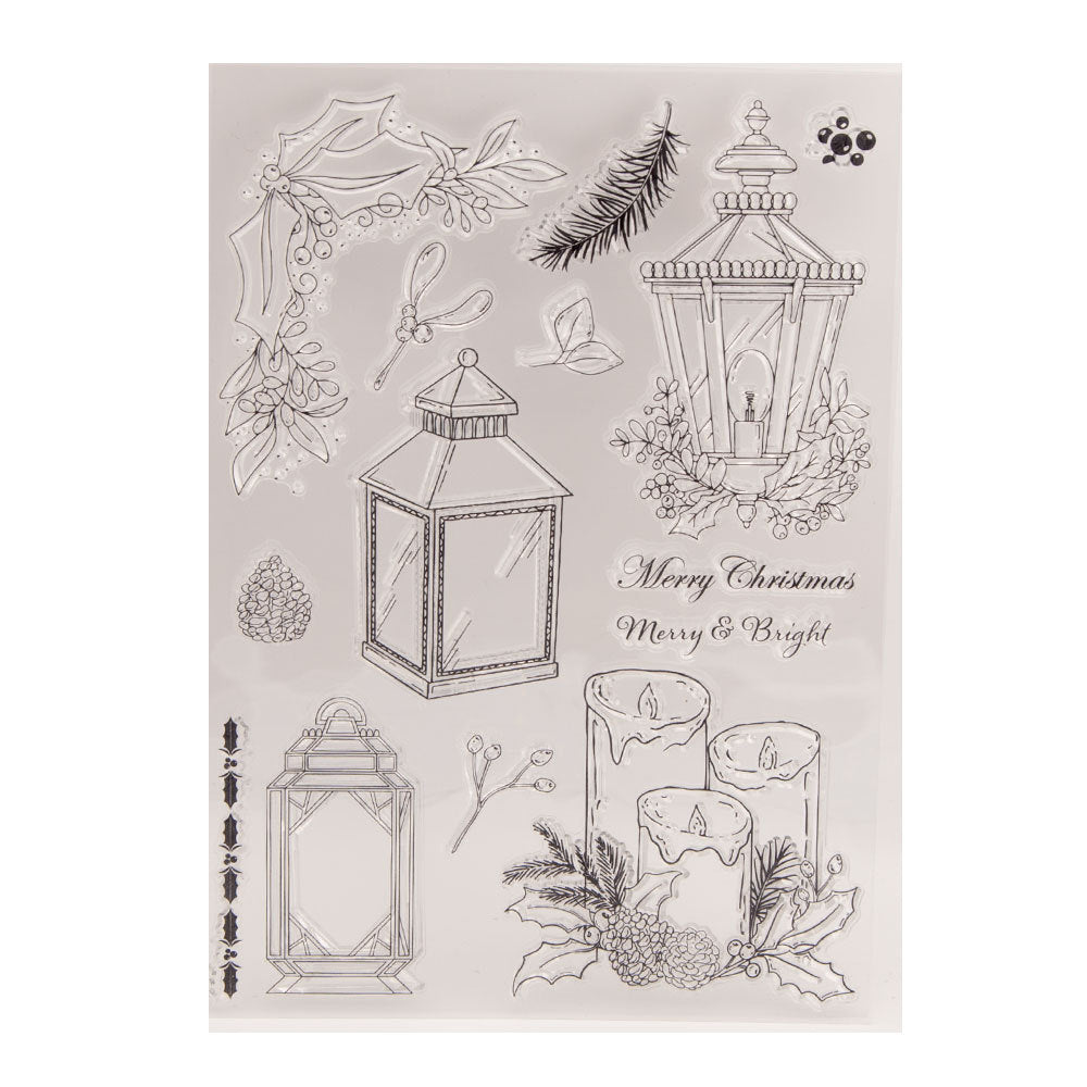 Glass Lantern Candle Clear Stamps