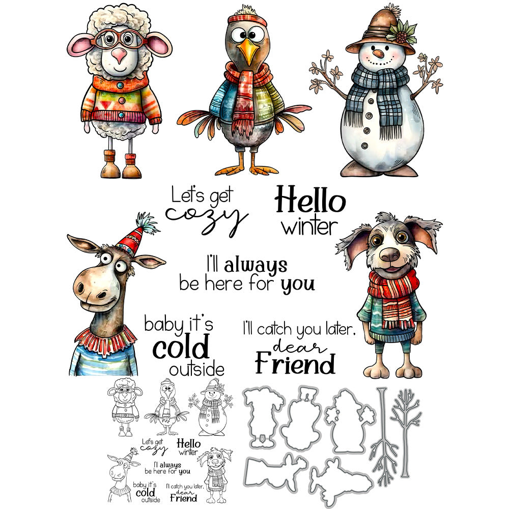 Winter Animals Dies & Stamps Set