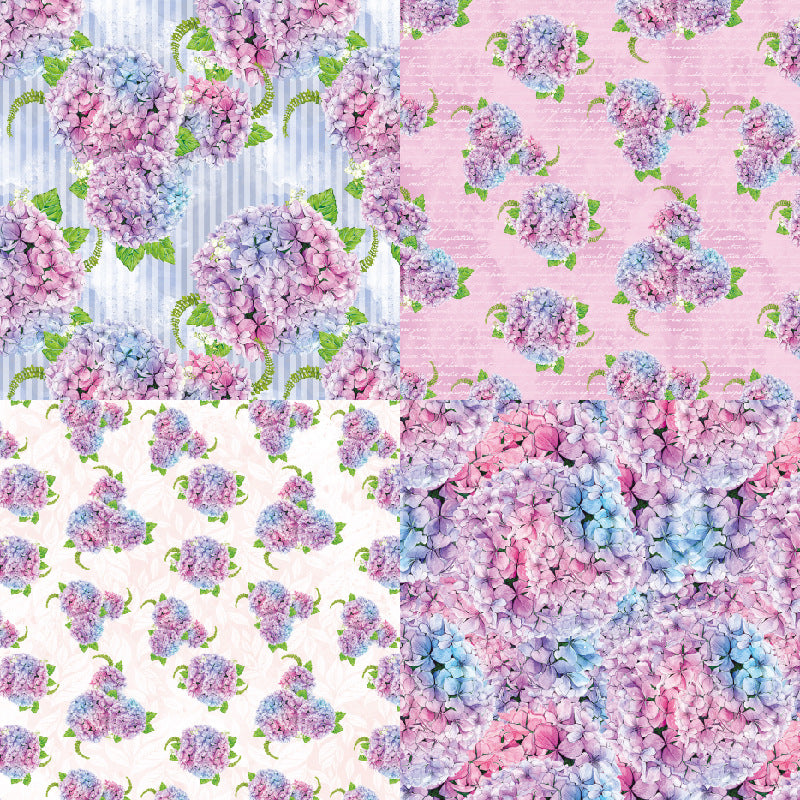 24PCS 6" Hydrangea Love Scrapbook Paper & Cardstock