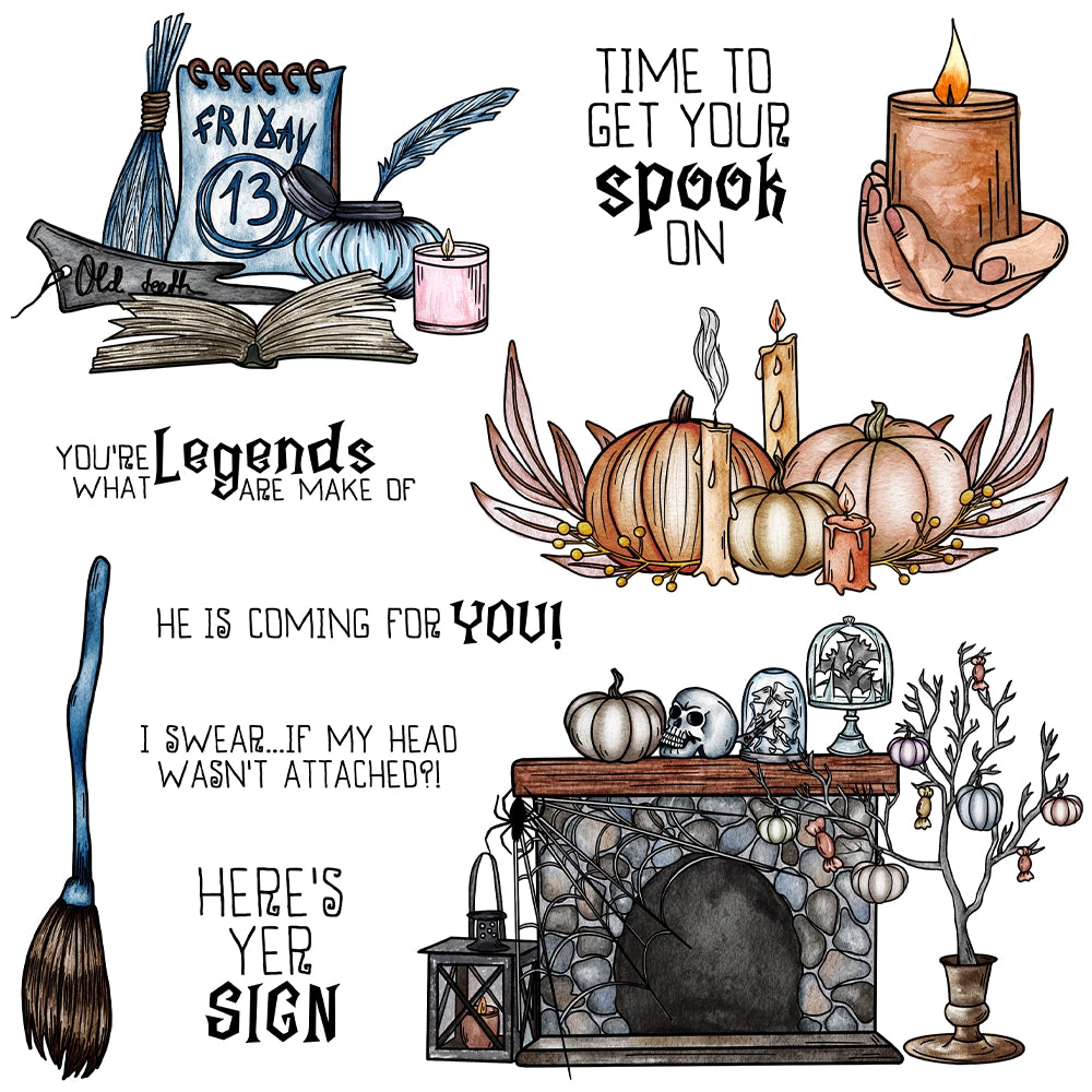 Halloween Decorations Dies & Stamps Set
