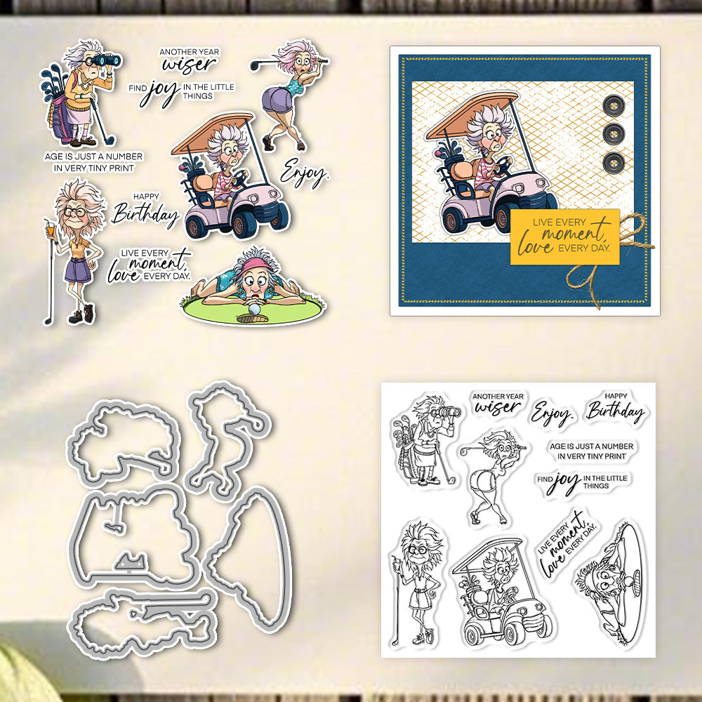 Grandma Playing Golf Dies & Stamps Set