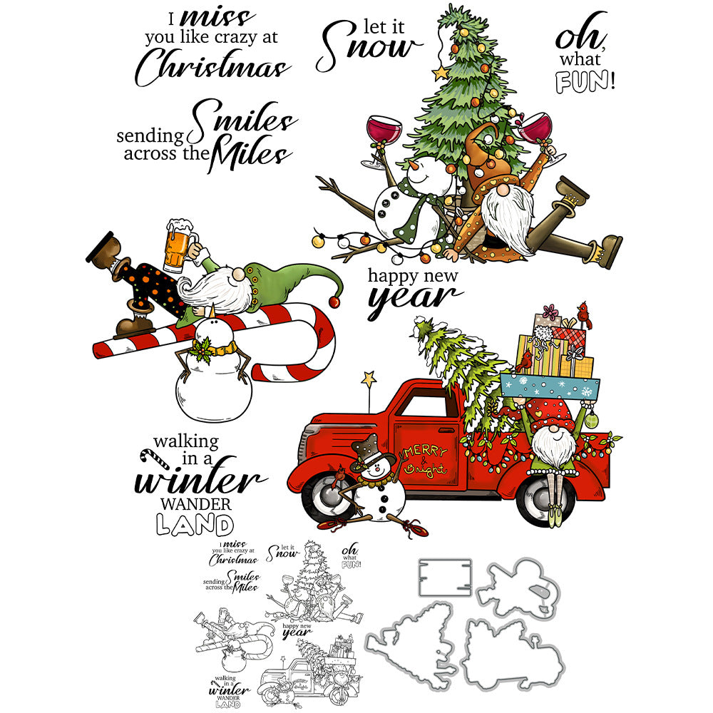 Christmas Theme Dies & Stamps Set