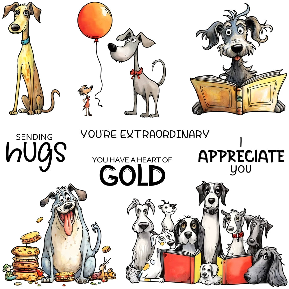 Happy Funny Puppies Dies & Stamps Set