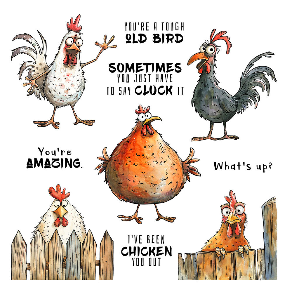 Cute and Funny Chicks Dies & Stamps Set