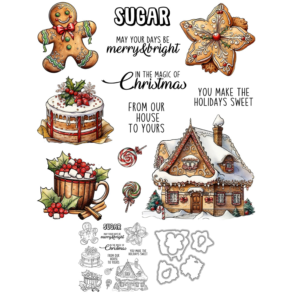 Christmas Gingerbread Man Cake Dies & Stamps Set