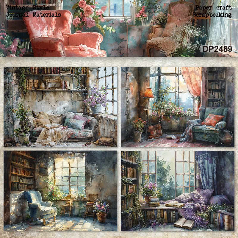 A5 Cozy Reading Nook Journal Scrapbook Paper