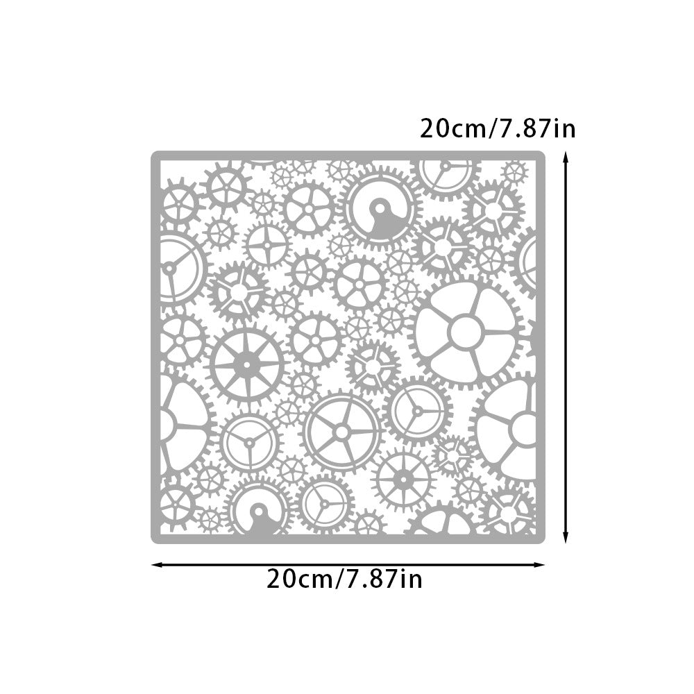 1 PC Gearwheel Pattern DIY Painting Hollow Stencil