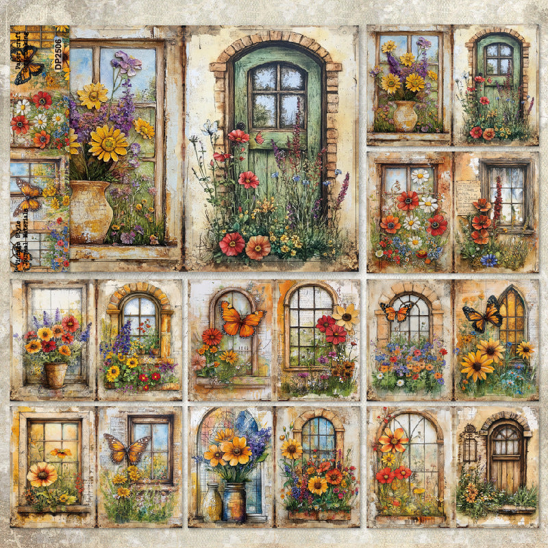 A5 Retro Flower Room Journal Scrapbook Paper
