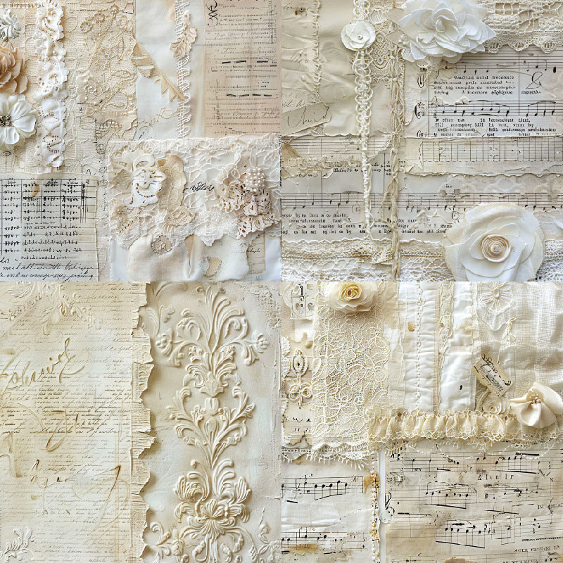 24PCS 6" Embossed Lace Scrapbook Paper & Cardstock