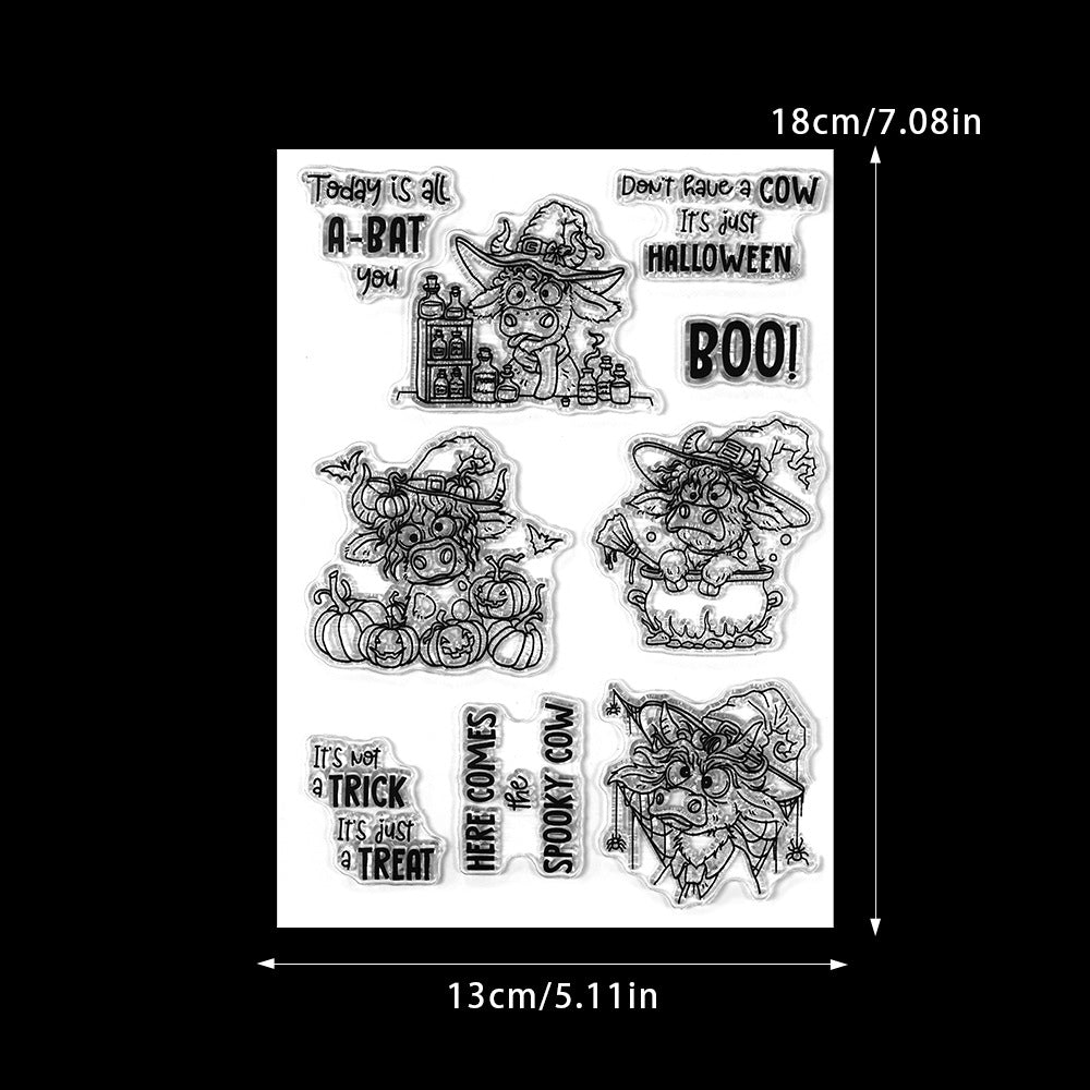 Halloween Cute Cow Dies & Stamps Set