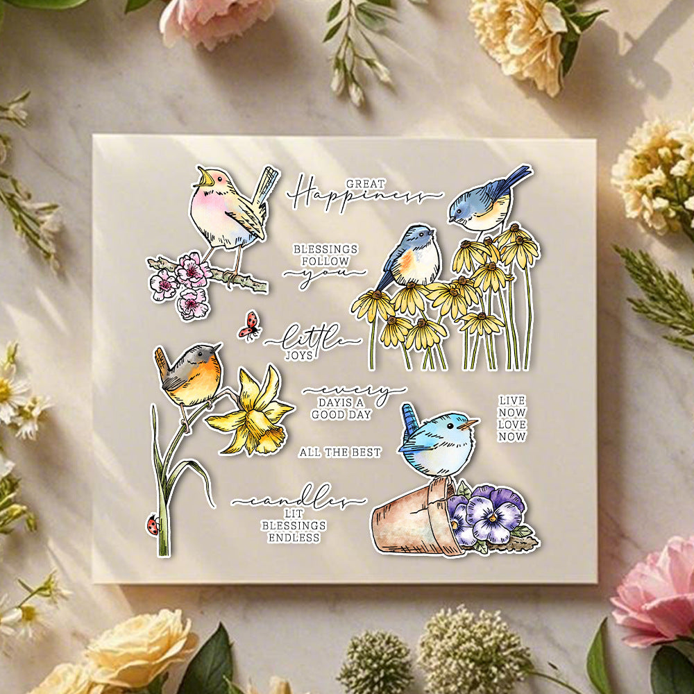 Flowers and Birds Dies & Stamps Set