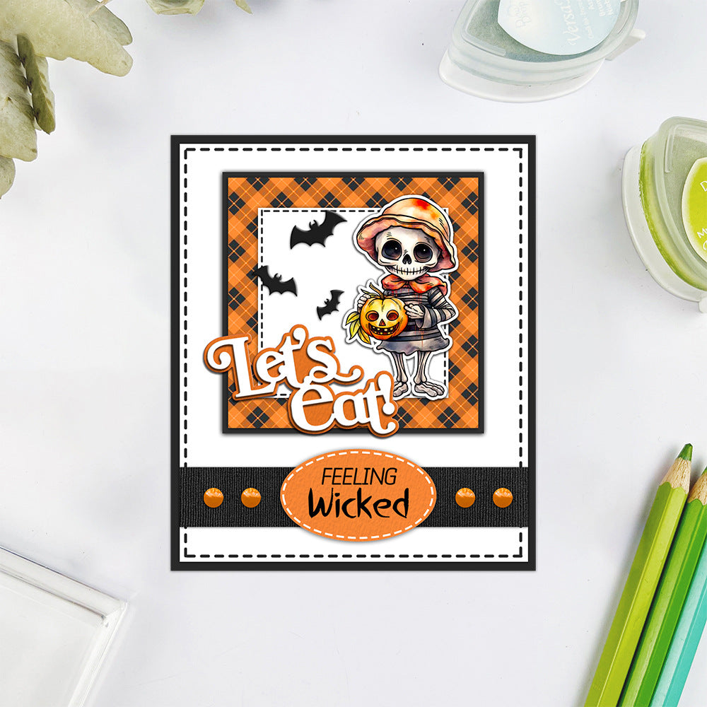 Halloween Skull Pumpkin Dies & Stamps Set