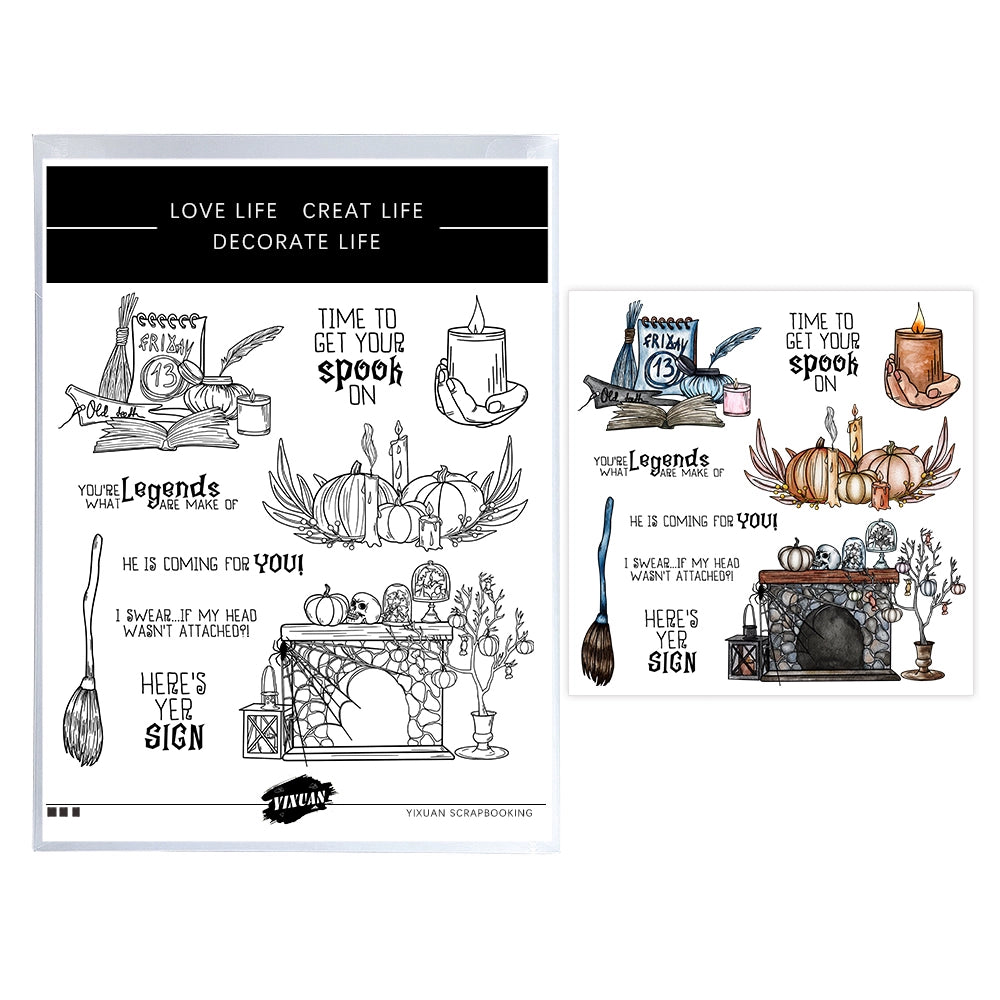 Halloween Decorations Dies & Stamps Set