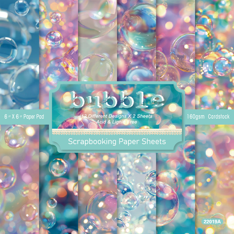 24PCS 6" Bubble Scrapbook Paper & Cardstock