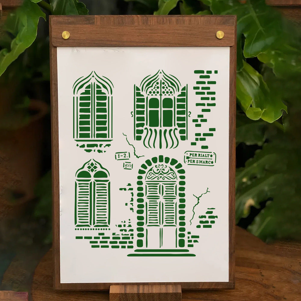 Door and Window Patterns DIY Painting Hollow Stencil