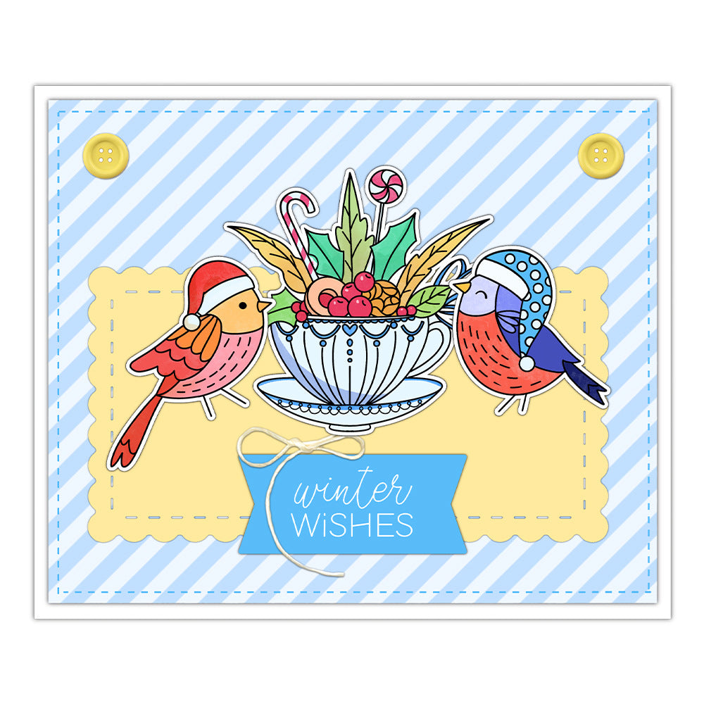 Cute Hat Birds Dies & Stamps Set