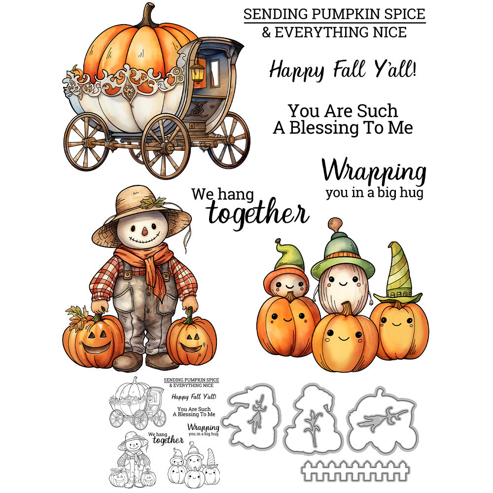 Halloween Pumpkin Dies & Stamps Set