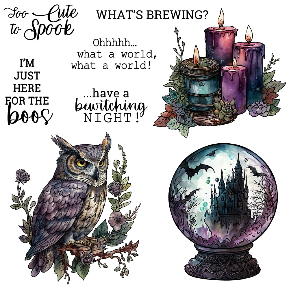 Magic Crystal Ball Owl Dies & Stamps Set