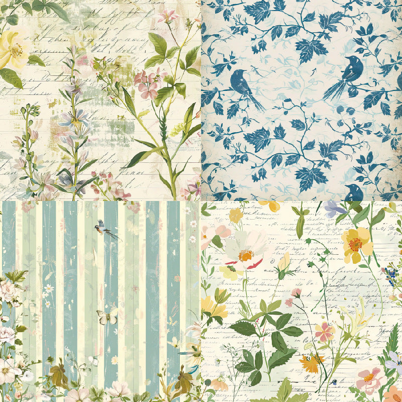 24PCS 6" Botany Scrapbook Paper & Cardstock