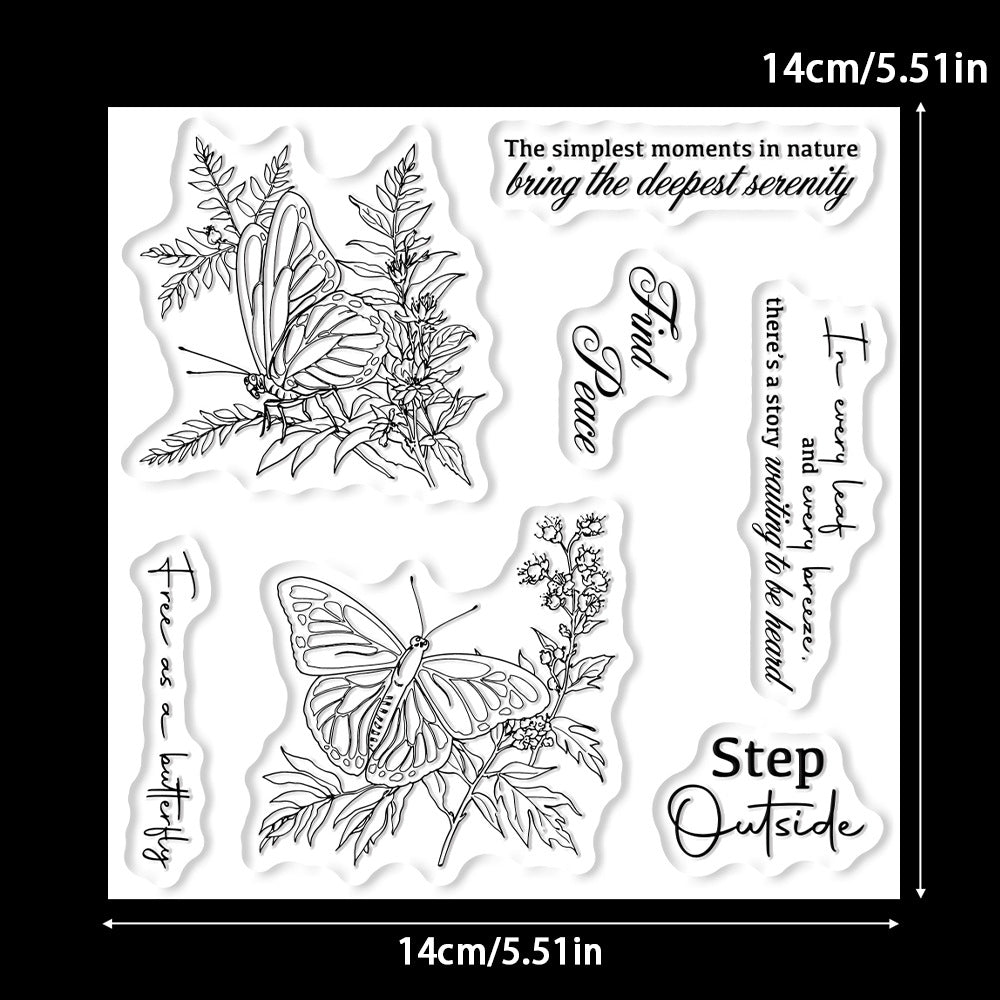 Flowers and Butterflies Dies & Stamps Set