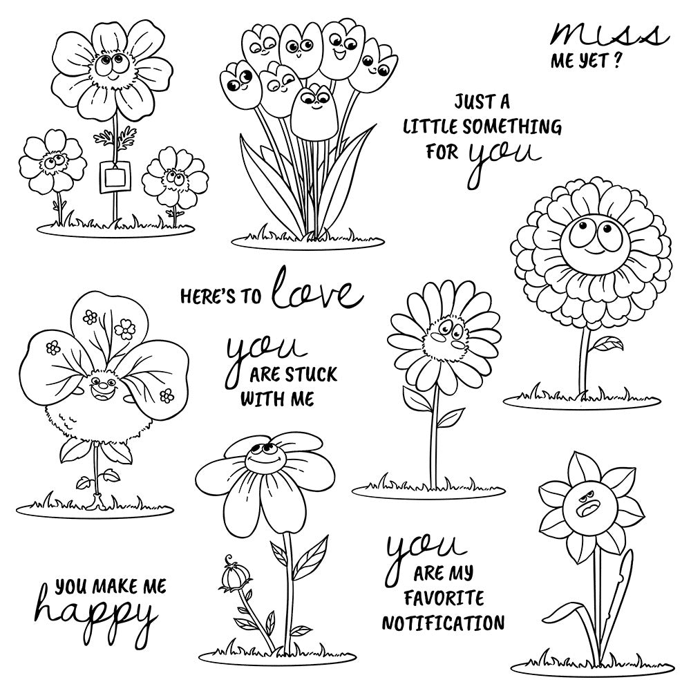 Quirky Flowers Dies & Stamps Set
