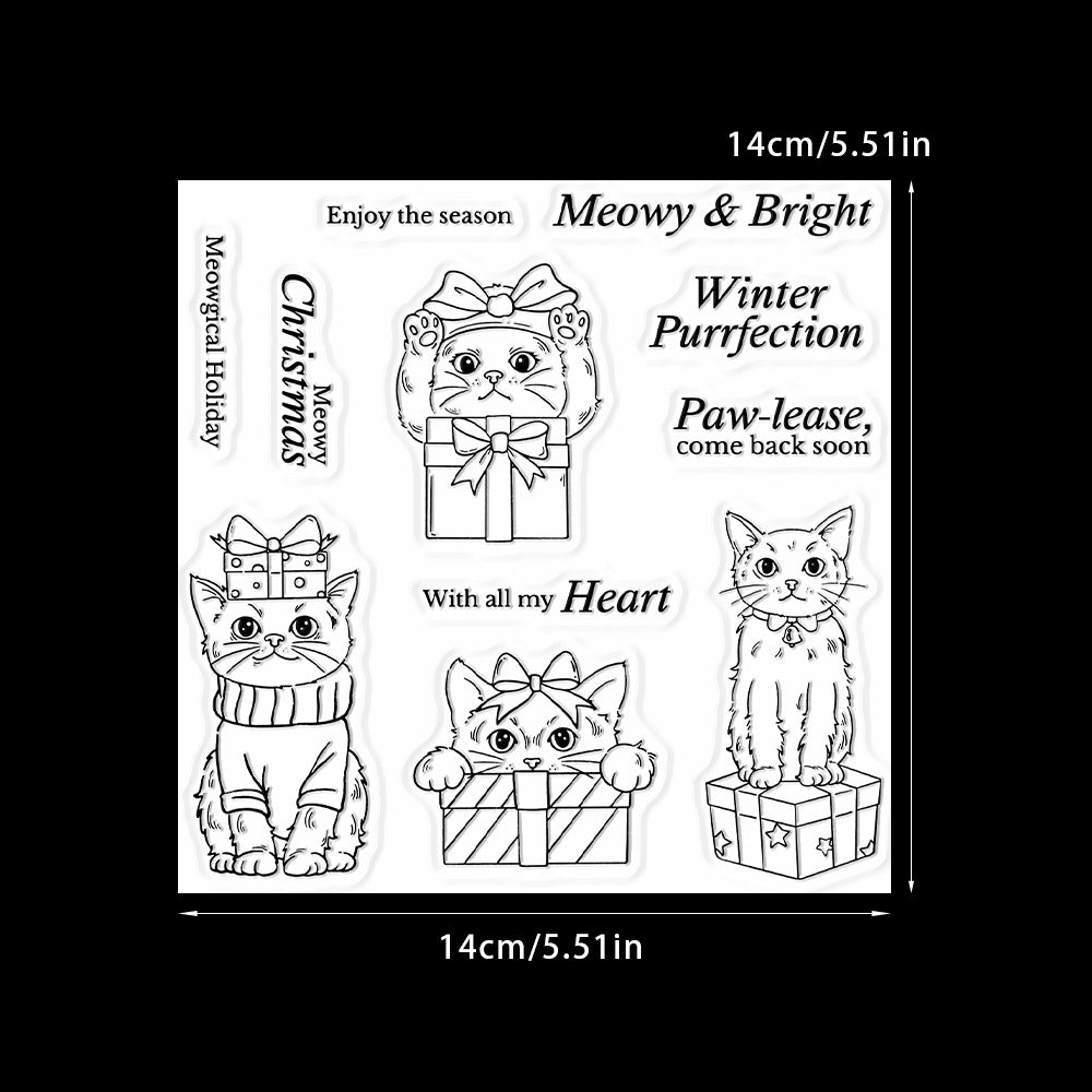 Cat Gift Box Dies & Stamps Set