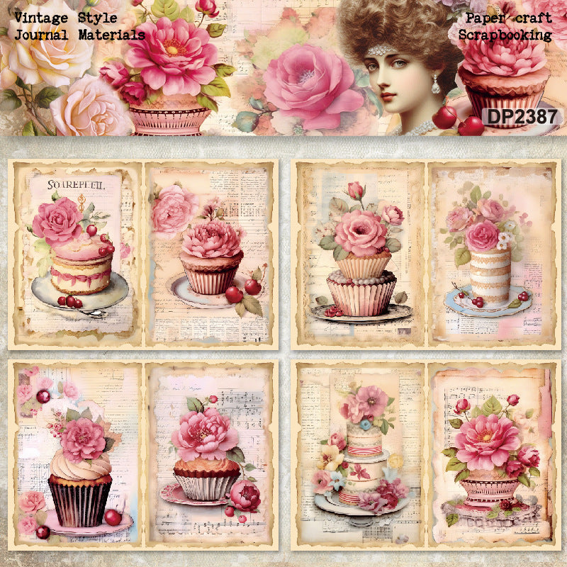 A5 Sweet Flowers and Cakes Scrapbook Paper