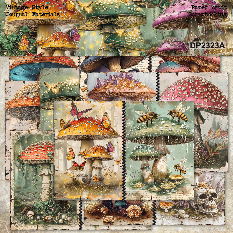 A5 Colorful Mushrooms Journal Scrapbook Paper