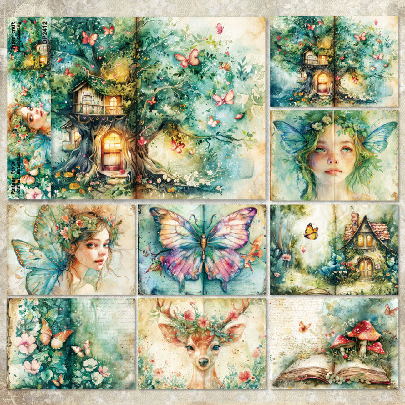 A5 Butterfly Fairy Scrapbooking Paper