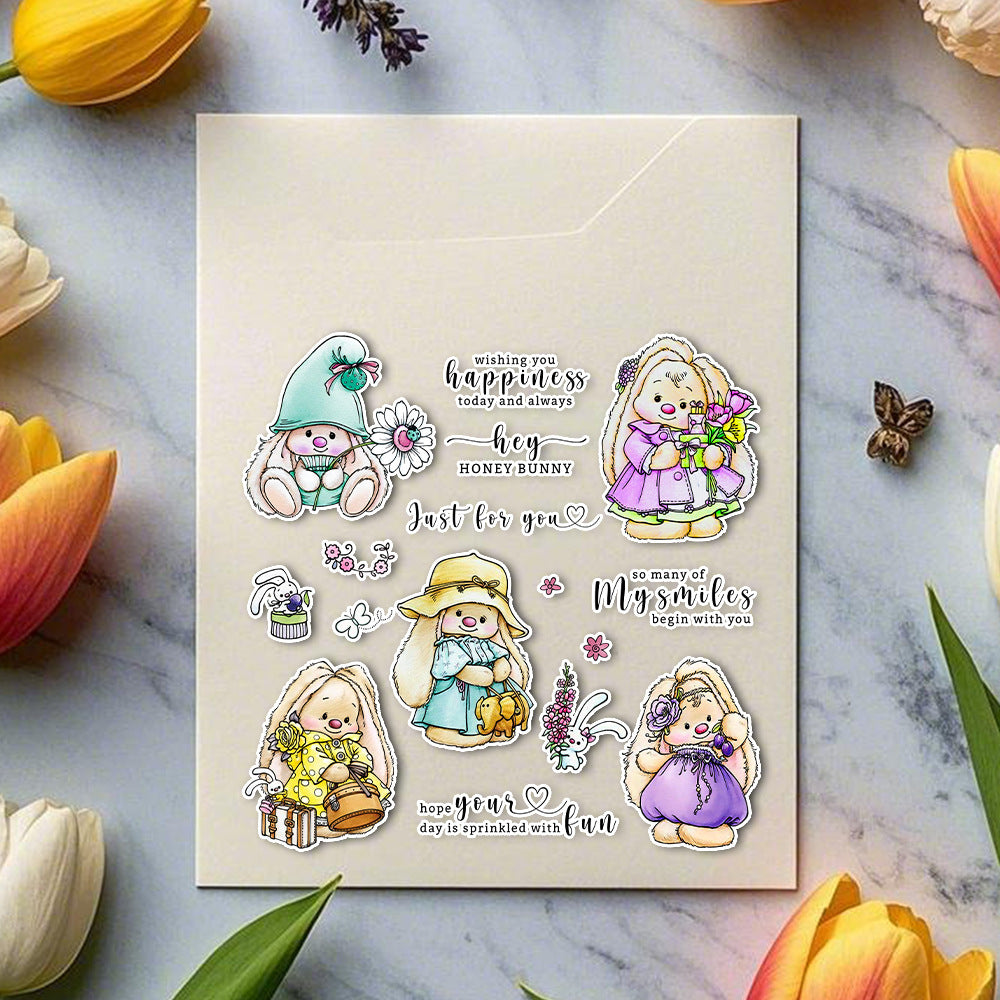 Cute Bunny Rabbits Clear Stamps