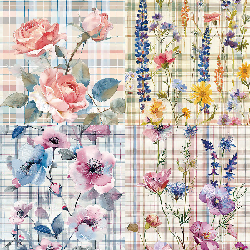 24PCS 6" Flowers Scrapbook Paper & Cardstock