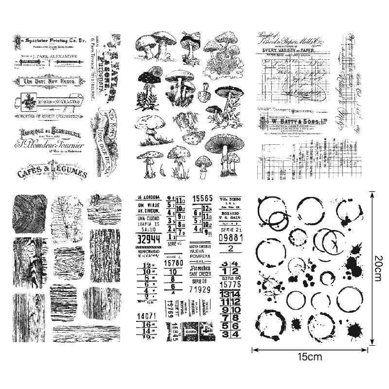 Retro Pattern DIY Scrapbook Clear Stamps