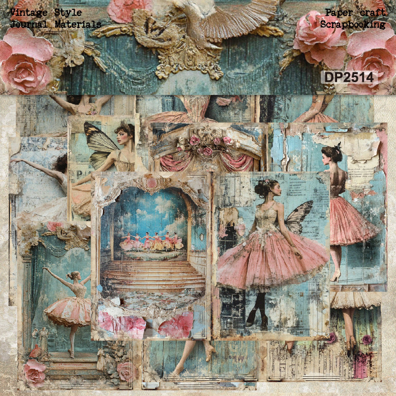 A5 Retro Dancing Girl Journal Scrapbook Paper