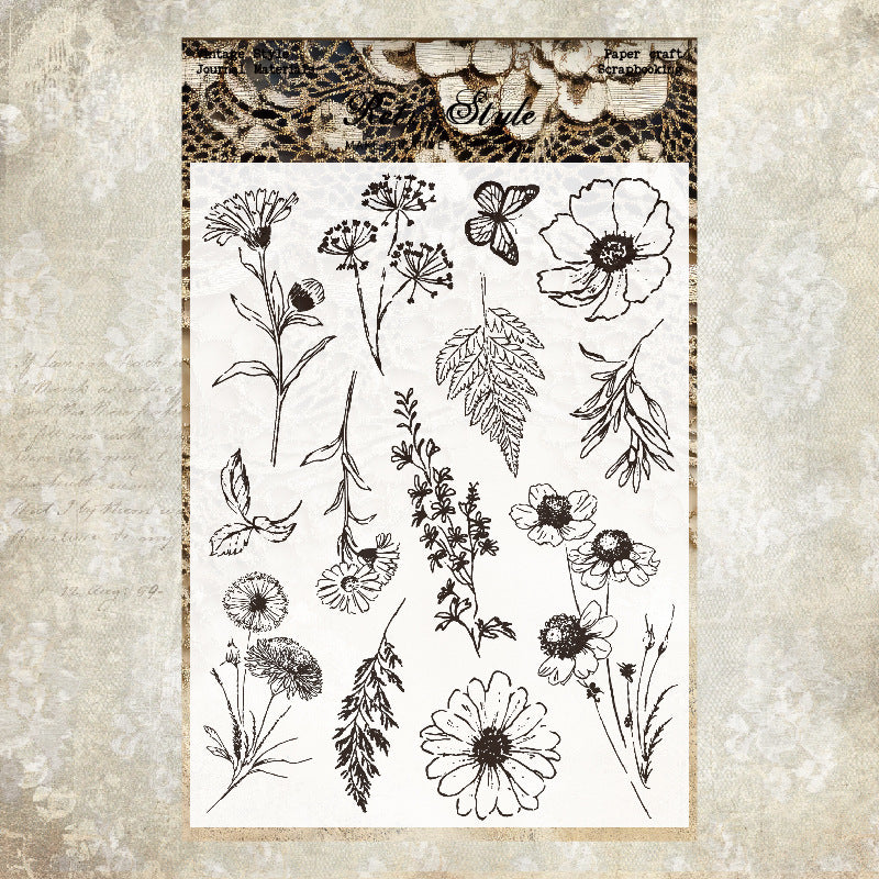 Retro Background DIY Scrapbook Clear Stamps