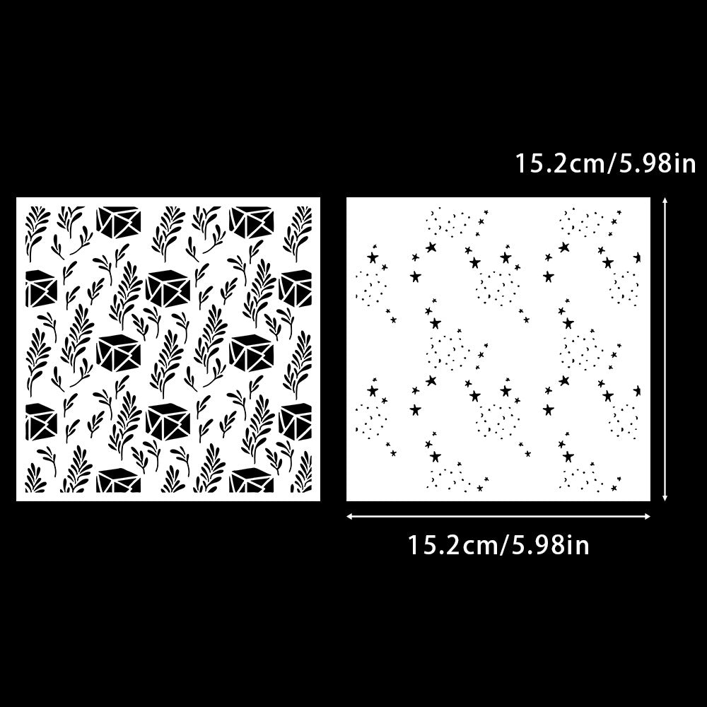 2 PCS Decorative Background DIY Painting Hollow Stencil