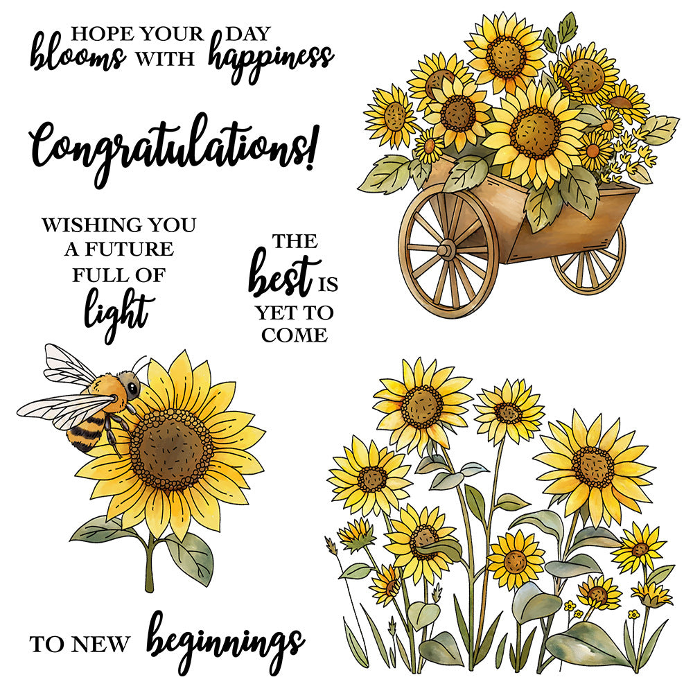 Sunflower Dies & Stamps Set