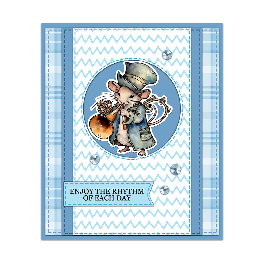 Mice Playing Musical Instruments Dies & Stamps Set
