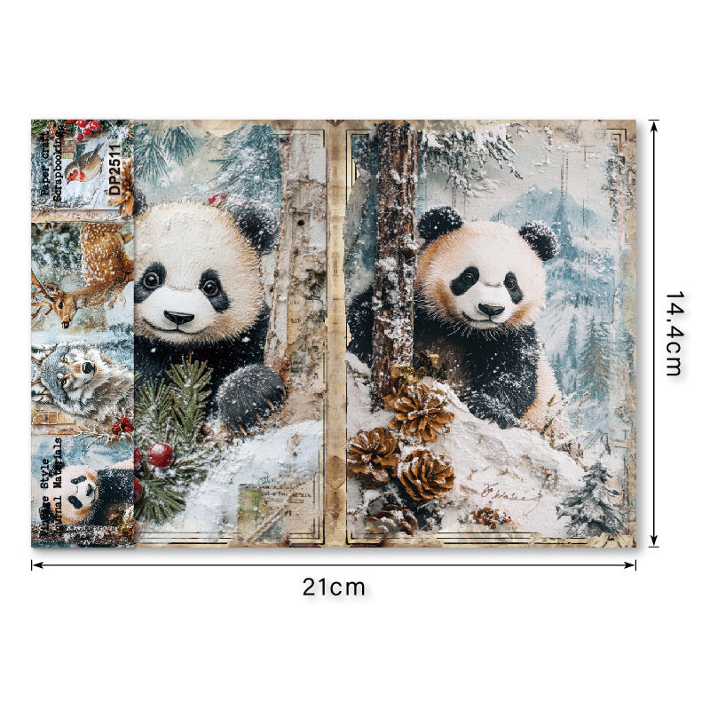 A5 Animal Series Journal Scrapbook Paper