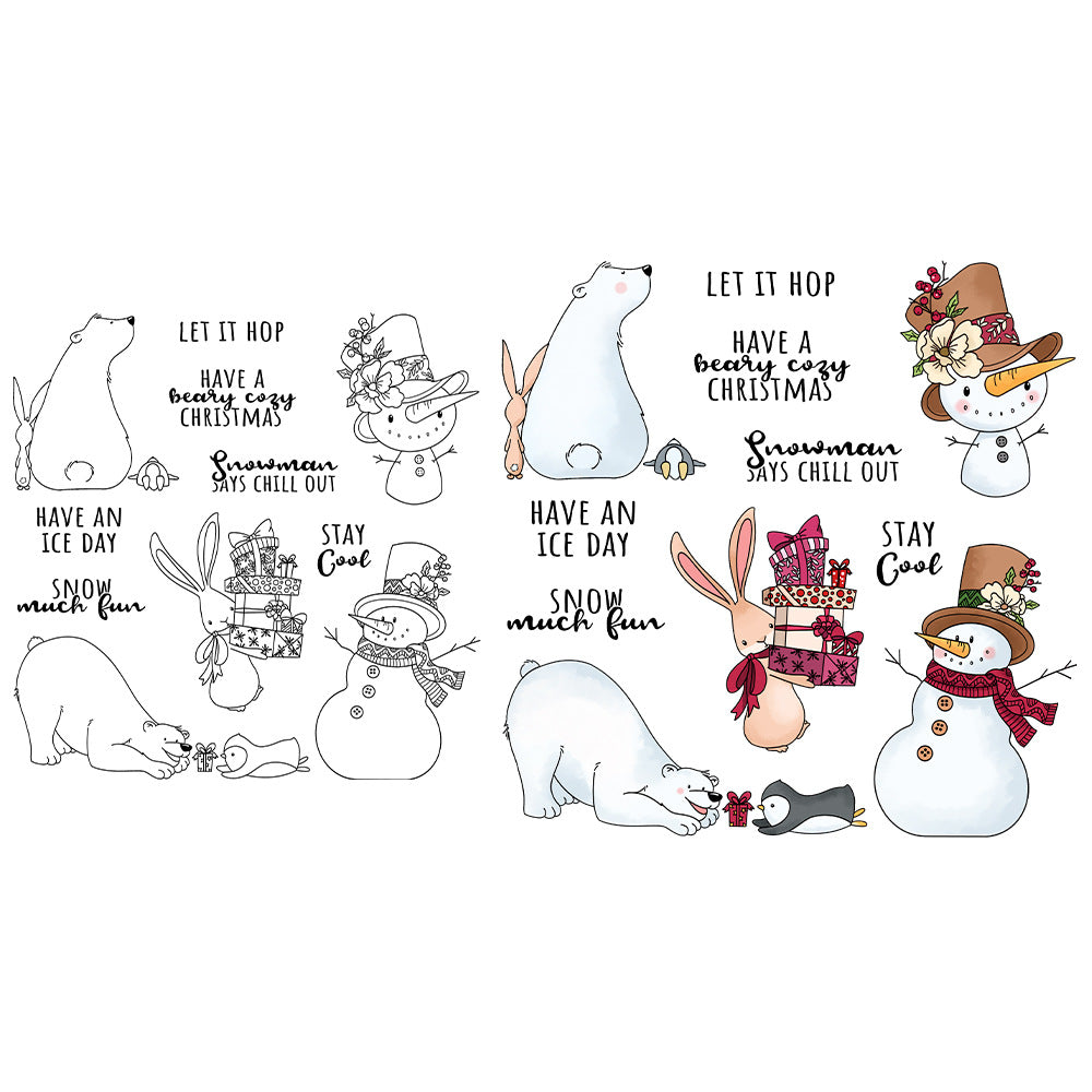 Christmas Animals and Snowman Dies & Stamps Set