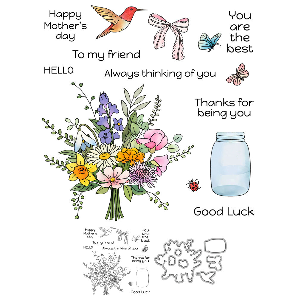 Jar Bouquet Dies & Stamps Set